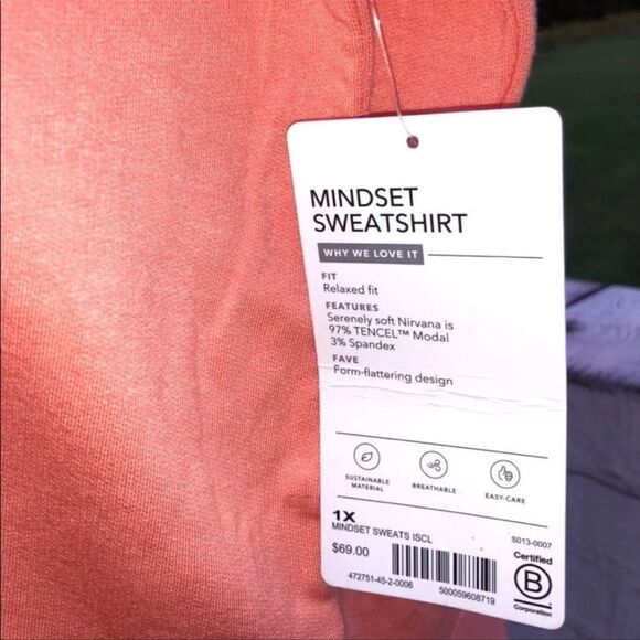 NWT Athleta Women'sâMindsetâSweatshirtâIslandâCoralâ1X - Picture 4 of 4
